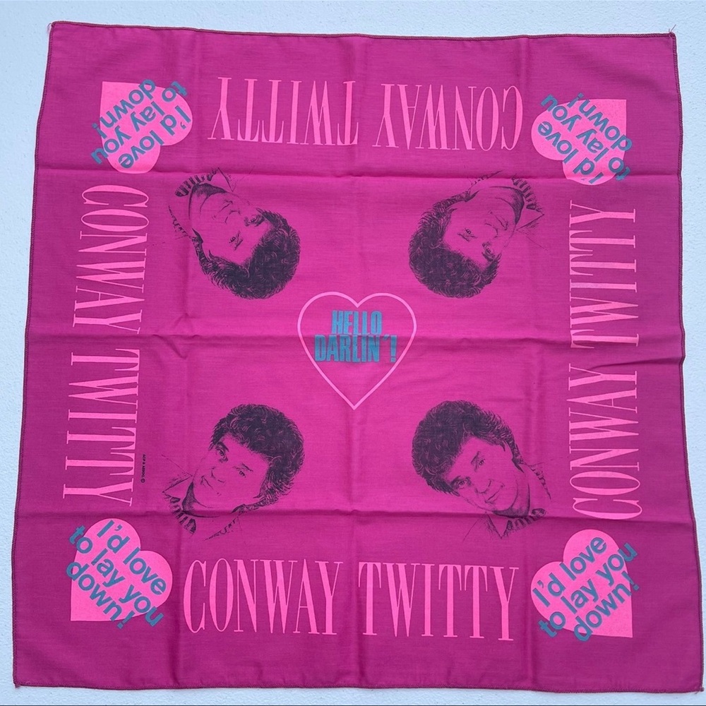 Vintage Conway Twitty Hello Darlin’ “i’d love to lay you down” Concert Bandana